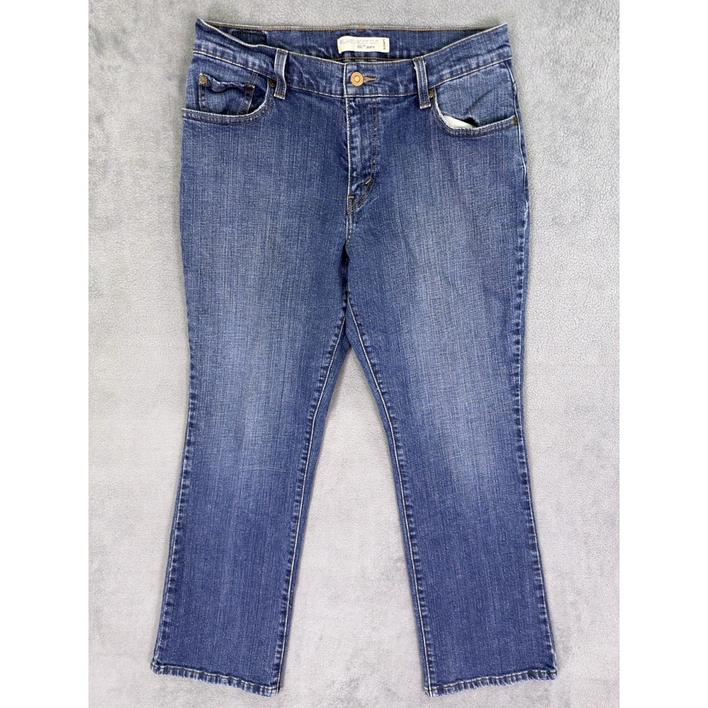 Levis 550 Jeans Womens 10 Short Blue Bootcut Relaxed Medium Wash Denim Mid Rise